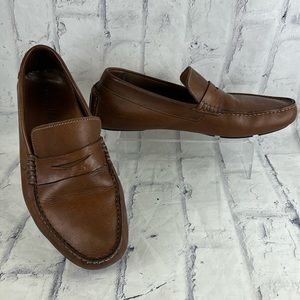 Ugo Bacci Leather Driving Moccasins Penny Loafer Style Slip Ons